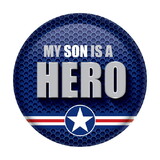 Beistle BT036 My Son Is A Hero Button, 2