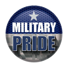 Beistle BT039 Military Pride Button, 2"