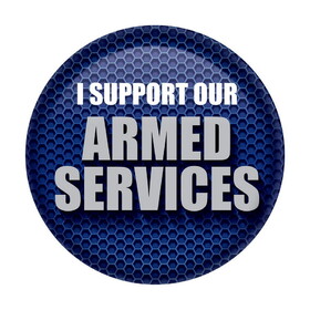 Beistle BT047 I Support Our Armed Services Button, 2"
