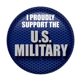 Beistle BT048 I Proudly Support U S Military Button, 2"