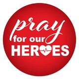 Beistle BT062 Pray For Our Heroes Button, 2