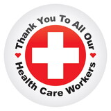 Beistle BT064 TY To All Our Health Care Workers Button, 2