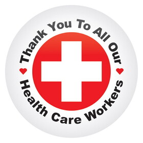 Beistle BT064 TY To All Our Health Care Workers Button, 2"