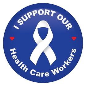 Beistle BT065 I Support Our Health Care Workers Button, 2"