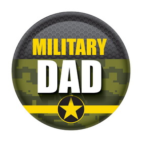 Beistle BT074 Military Dad Button, 2"