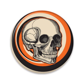 Beistle BT167 Vintage Halloween Skull Button, 2"