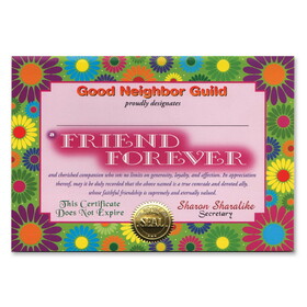 Beistle CG037 Friend Forever Certificate, 5" x 7"