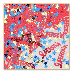 Beistle CN087 Superstar Confetti, red & gold