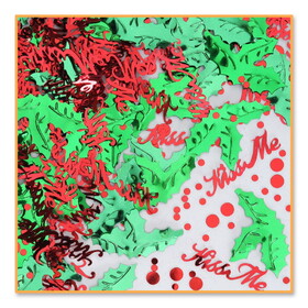 Beistle CN163 Mistletoe Confetti, red & green