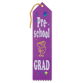 Beistle GAR301 Pre-School Grad Award Ribbon, 2" x 8"