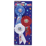 Beistle RAP04 1st, 2nd, 3rd, Place Award Pack Rosettes, 3¼
