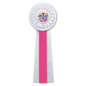 Beistle RD13 Bride To Be Deluxe Rosette, 4&#189;" x 13&#189;"