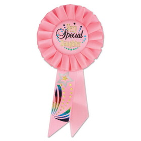 Beistle RS008 Very Special Daughter Rosette, 3&#188;" x 6&#189;"