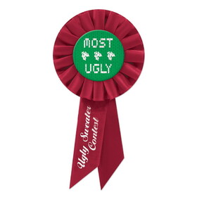 Beistle RS512 Ugly Sweater Rosette, 3&#188;" x 6&#189;"