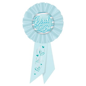 Beistle RS548B Dad To Be Rosette, blue, 3&#188;" x 6&#189;"