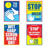 Beistle S100348HP Stop Scrub Your Hands Paper Wall Signs, 15-1/4