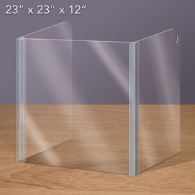 Beistle S100356VC Clear School Desk Shield w/corner strips, 23" wide x 23" tall