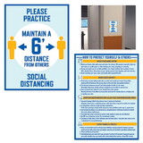 Beistle S100365HP Social Distancing Paper Wall Signs, 15-1/4