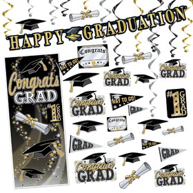 Beistle S15955GRAD Graduation Party Kit, Piece Count: 34