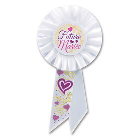 Beistle SRS026F Future Mariee (Bride To Be) Rosette, 3&#188;" x 6&#189;"