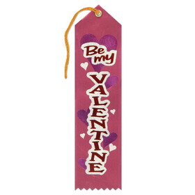 Beistle VAR601 Be My Valentine Award Ribbon, 2" x 8"