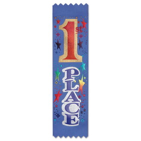 Beistle VP001 1st Place Value Pack Ribbons, 1&#189;" x 6&#188;"