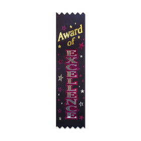 Beistle VP008 Award Of Excellence Value Pack Ribbons, 1&#189;" x 6&#188;"