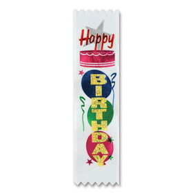 Beistle VP220 Happy Birthday Value Pack Ribbons, 1&#189;" x 6&#188;"