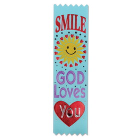 Beistle VP801 Smile, God Loves You Value Pack Ribbons, 1&#189;" x 6&#188;"