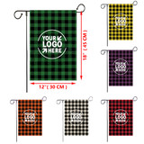 Muka 3 Pcs Personalized Grid Garden Decorative Flags, Double Sided Plaid Yard Flags for Decorating, 12