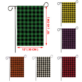 Muka 3 Pcs Grid Garden Decorative Flags, Double Sided Plaid Yard Flags for Decorating, 12" X 18"