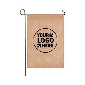Muka Custom Embroidered Garden Flag, Burlap Yarn Banner Flag, Add Your Name and Logo