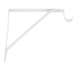 Better Home Products 703W H.D. Fixed Shelf & Rod Support Bracket, White Powder Coated Steel