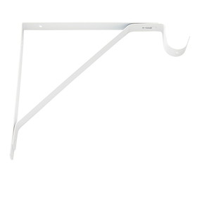 Better Home Products 703W H.D. Fixed Shelf & Rod Support Bracket, White Powder Coated Steel