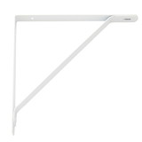Better Home Products 704W H.D. Fixed Shelf Support Bracket - No Hook, White Powder Coated Steel