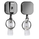 Muka 2 Pack Square Heavy Duty Badge Reels, Retractable Holders with Clips