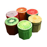 Muka Velvet Folding Storage Ottoman Round Stool, Collapsible Footrest with Hidden Storage for Living Room, Bedroom and Home Decor