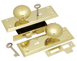 First Watch Security 1129 Keyed Knob Mortise Lockset Polished Brass Finish