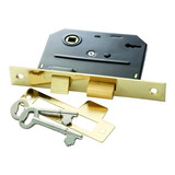 First Watch Security 1155 Bit Key Mortise Lock Polished Brass Finish