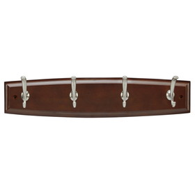 Hickory Hardware C25006-CSSN Luna Collection Hook Rail 18 Inch Long Cherry Stained with Satin Nickel Finish