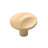 Hickory Hardware Crest Collection Knob 1-1/4 Inch Diameter Flat Ultra Brass Finish