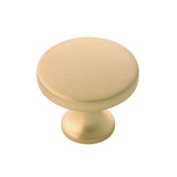 Hickory Hardware Forge Collection Knob 1-3/8 Inch Diameter Brushed Golden Brass Finish