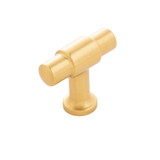 Hickory Hardware Piper Collection T-Knob 1-5/8 Inch X 5/8 Inch Brushed Golden Brass Finish