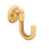 Hickory Hardware Piper Collection Hook 1-1/8 Inch Center to Center Brushed Golden Brass Finish
