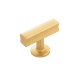 Hickory Hardware Woodward Collection T-Knob 1-15/16 Inch X 15/16 Inch Brushed Golden Brass Finish
