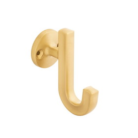 Hickory Hardware Woodward Collection Hook 1-1/8 Inch Center to Center Brushed Golden Brass Finish