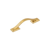 Hickory Hardware Dover Collection Pull 3 Inch Center to Center Brushed Golden Brass Finish