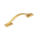 Hickory Hardware Dover Collection Pull 3-3/4 Inch (96mm) Center to Center Brushed Golden Brass Finish