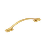 Hickory Hardware Dover Collection Pull 5-1/16 Inch (128mm) Center to Center Brushed Golden Brass Finish
