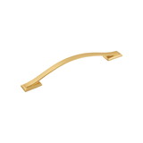 Hickory Hardware Dover Collection Pull 6-5/16 Inch (160mm) Center to Center Brushed Golden Brass Finish